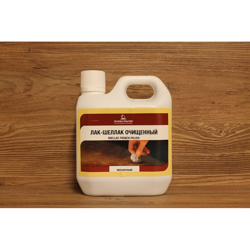 Шеллак очищений, для дерева, прозорий, Shellac French Polish, 1 літр, Borma Wachs