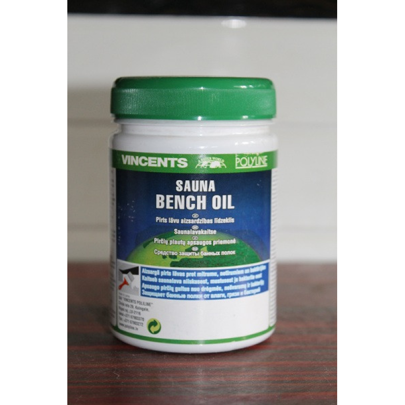 Захисний засіб для лазневих полиць, Sauna Bench Oil, 0.25 litre, Vincents Polyline Захисний засіб для лазневих полиць, Sauna Bench Oil, 0.25 litre, Vincents Polyline